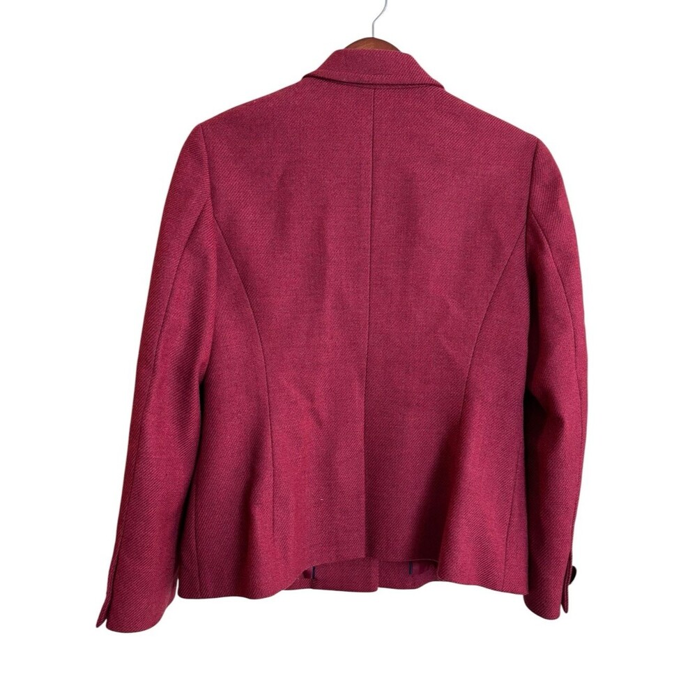 Vintage Talbots 100% Wool Blazer Jacket Cranberry Rose Red Fall Dark Academia - Picture 6 of 15